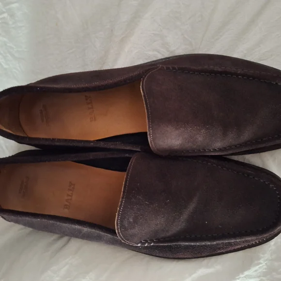 Bally Dark Brown Leather Slip-On Loafers Vintage Bally of Switzerland Dark Brown Burgundy Leather  main image 4